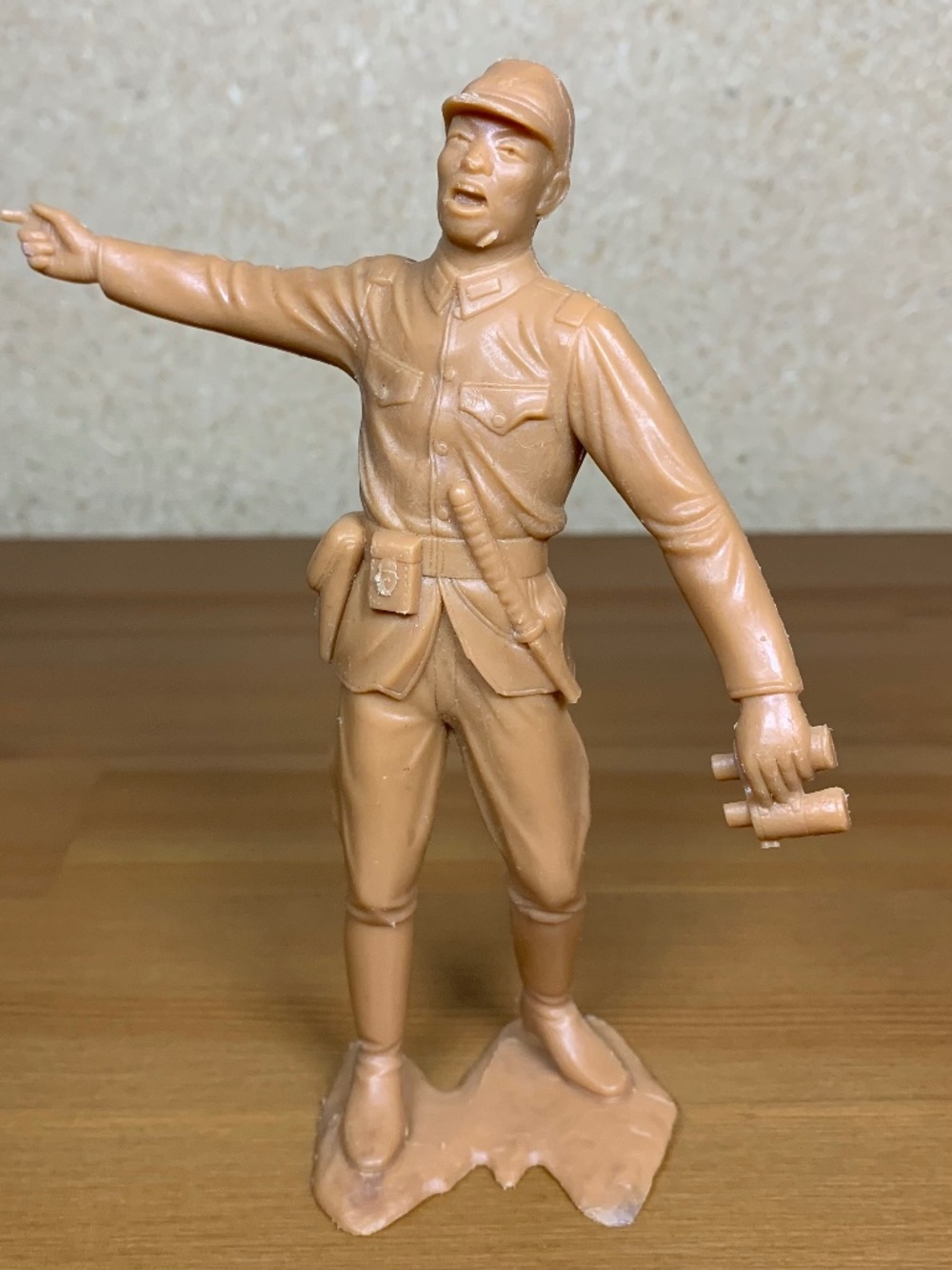 Vintage 1963 Marx Japanese Officer Figure 6" Tan Plastic Toy Soldier